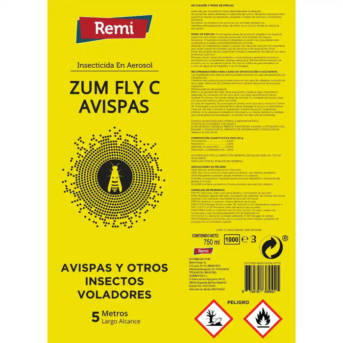 Spray Insecticida Anti Avispas, avispón y avispa asiática 750 ml