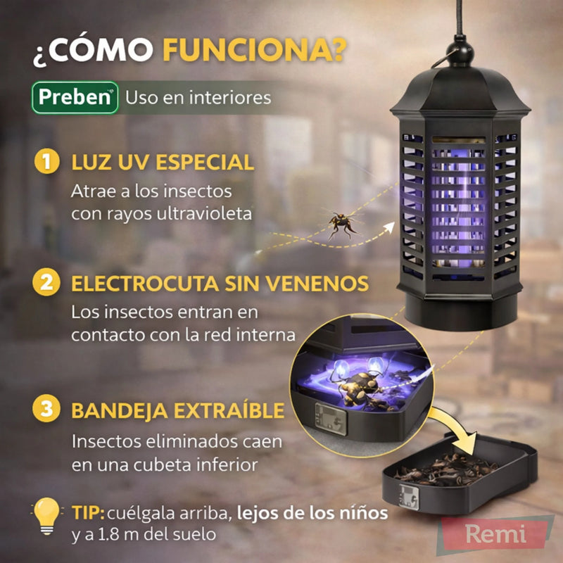Lámpara UV Eléctrica para Moscas y Mosquitos - Massó