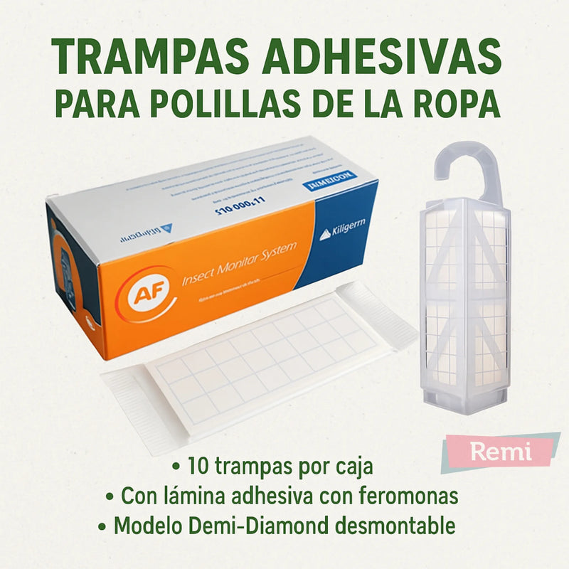 Trampas adhesivas AF® para Polilla de la Ropa (Tinoela) - 10 unidades - Remi Hogar
