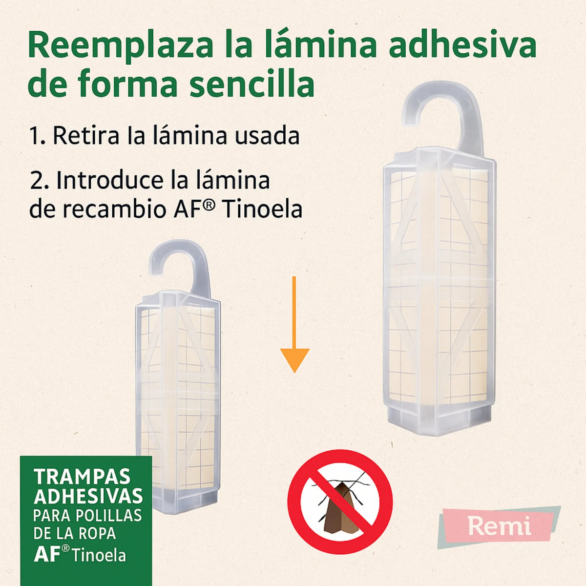 Trampas adhesivas AF® para Polilla de la Ropa (Tinoela) - 10 unidades - Remi Hogar