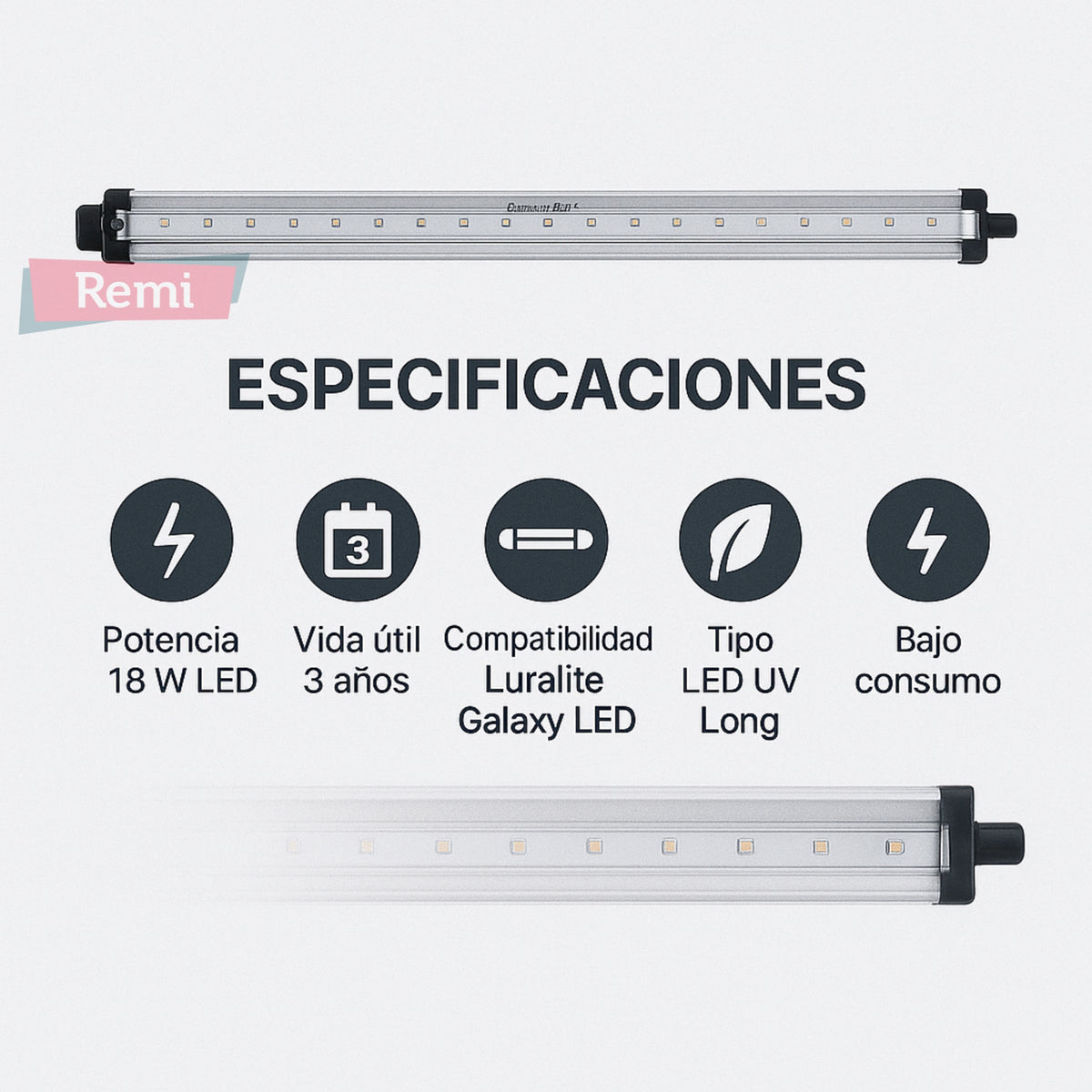 Tubo Genus LED 18 Long para Luralite Galaxy LED - Remi Hogar