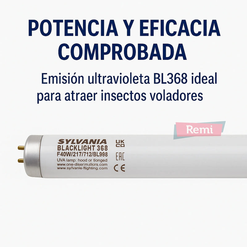 Tubo Inastillable Sylvania UV - 40W T12 BL368 - Remi Hogar