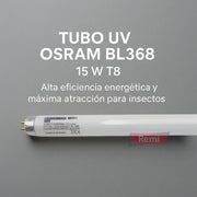 Tubo UV Osram - 15W T8 BL368 - Remi Hogar