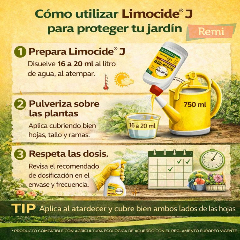 Insecticida, acaricida y fungicida ecológico a base de aceite de naranja - Limocide J - Remi Hogar