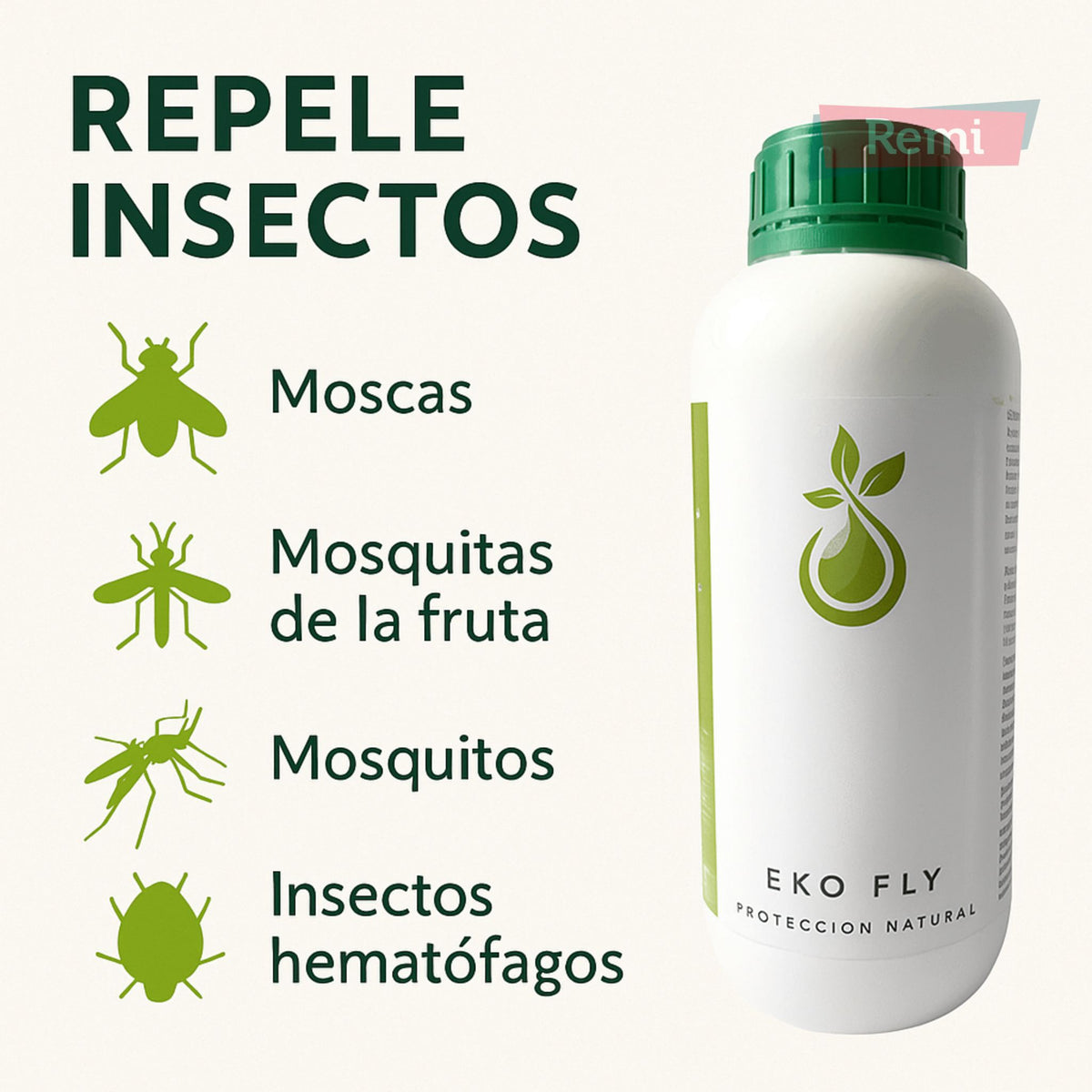 Eko Fly - Deshabituante natural para moscas y mosquitos 1 Litro - Remi Hogar