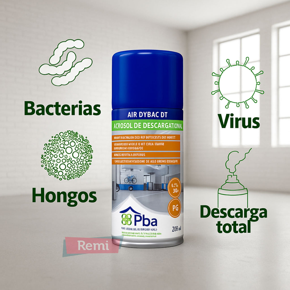 Air Dybac DT 100 ml - Desinfectante en aerosol - Remi Hogar
