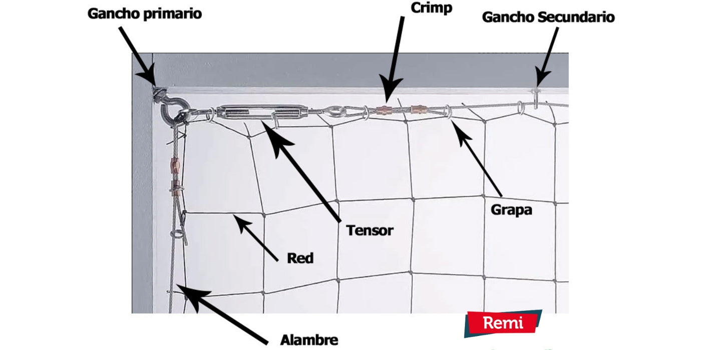 Red Ignífuga Paloma - 10m x 10m - 5 cm (Bajo Pedido) - Remi Hogar