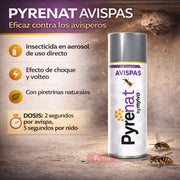 Spray insecticida para avispas y avisperos con piretrinas naturales Pyrenat