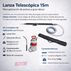 Kit lanza Mabi 15 m con espolvoreador para tratamientos en altura