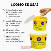 Trampa ecológica para moscas con atrayente biológico en polvo - Flybuster - Remi Hogar