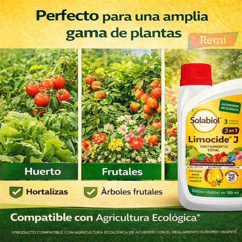 Insecticida, acaricida y fungicida ecológico a base de aceite de naranja - Limocide J - Remi Hogar
