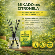 Mikado con citronela 90 ml ambientador antimosquitos - Preben