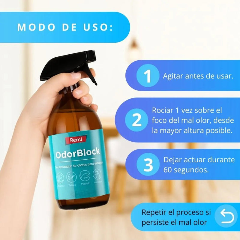Neutralizador de olores OdorBlock Spray Multiusos - Remi Hogar - Remi Hogar