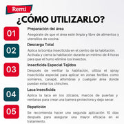 Pack para fumigar Chinches - 2 Descargas, 1 Spray, 1 Laca - Remi Hogar