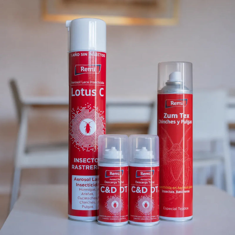 Pack para fumigar Chinches - 2 Descargas, 1 Spray, 1 Laca - Remi Hogar