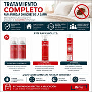 Pack para fumigar Chinches - 2 Descargas, 1 Spray, 1 Laca - Remi Hogar