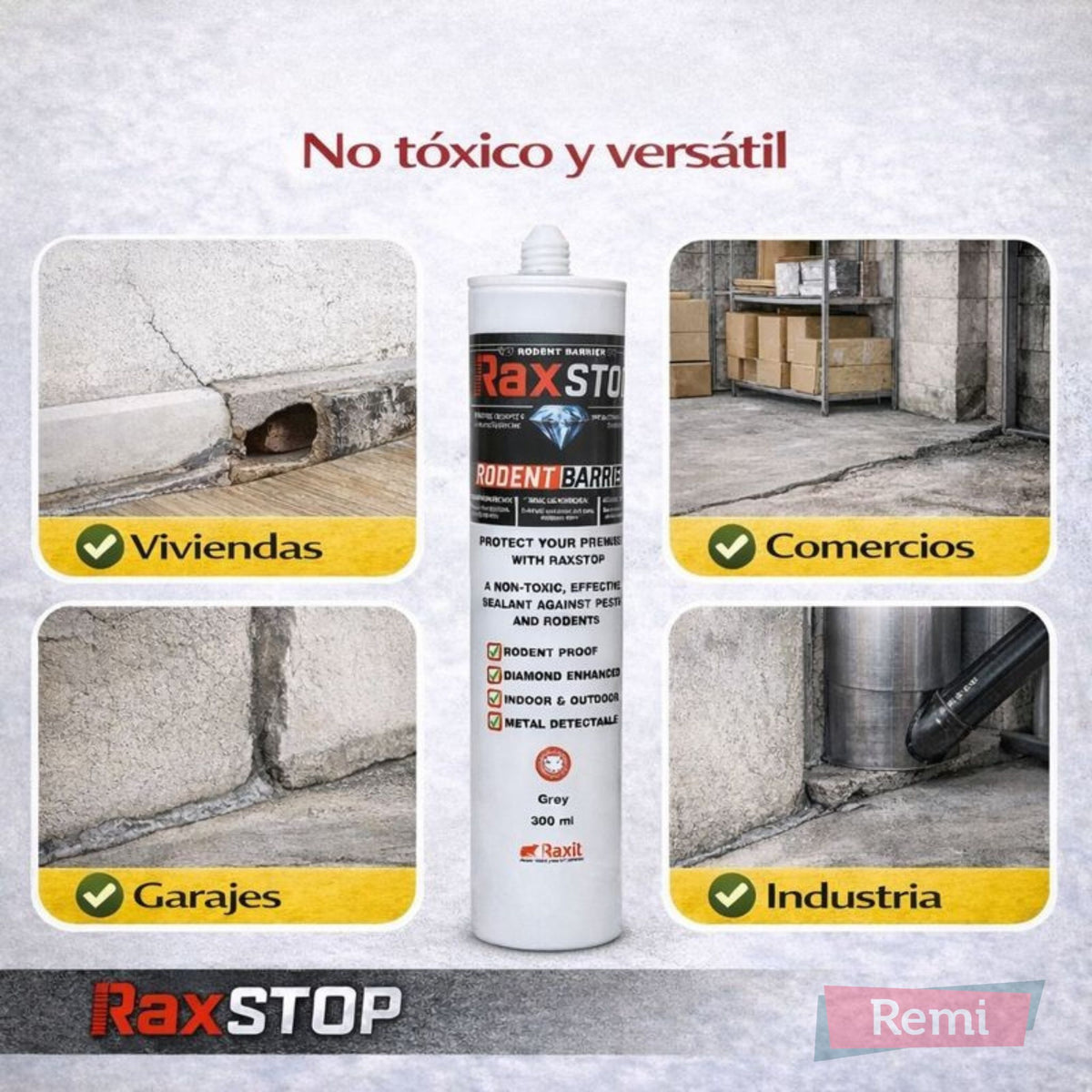 Sellador anti ratas y ratones para Grietas y Fisuras - Rax Stop - Remi Hogar