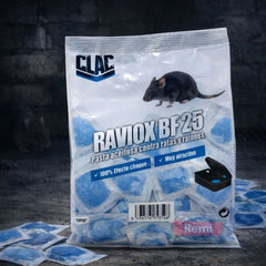 Raticida en pasta con Brodifacoum 25 ratas y ratones - RAVIOX BF 25 - Remi Hogar