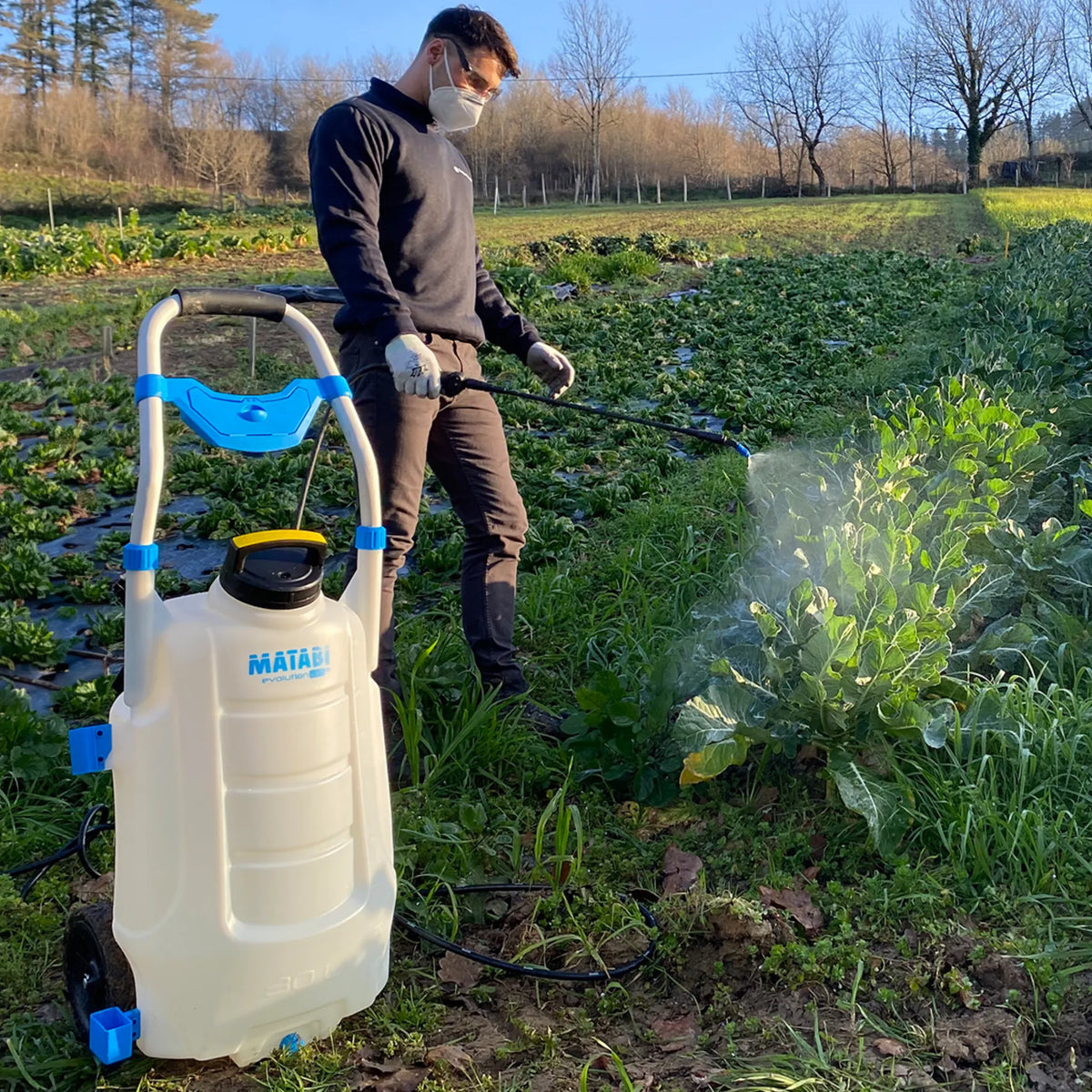 Matabi Evolution 30 LTCS pulverizador con manguera de 8 m para grandes superficies y trabajos en altura