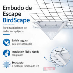 Sistema de salida para aves en redes anti aves BirdScape
