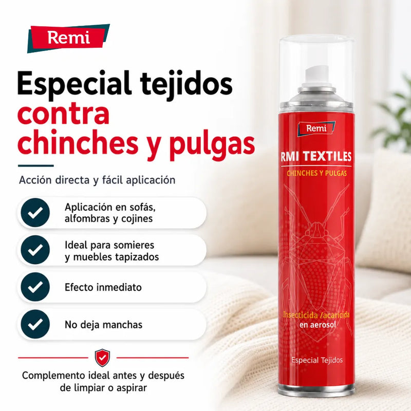 Spray Insecticida para Chinches y Pulgas especial tejidos 400 ml - Remi Hogar
