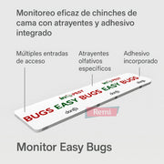 Pack 10 Trampas adhesivas con atrayente para chinches de cama - Monitor Easy Bugs - Remi Hogar