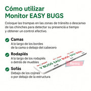 Pack 10 Trampas adhesivas con atrayente para chinches de cama - Monitor Easy Bugs - Remi Hogar
