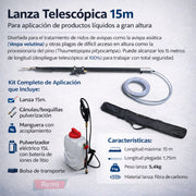 Lanza telescópica Mabi 15 m para pulverización de nidos de avispas y procesionaria