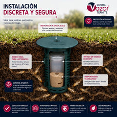 Estación de suelo Vazor Termite diseñada para facilitar el acceso de las termitas al cebo