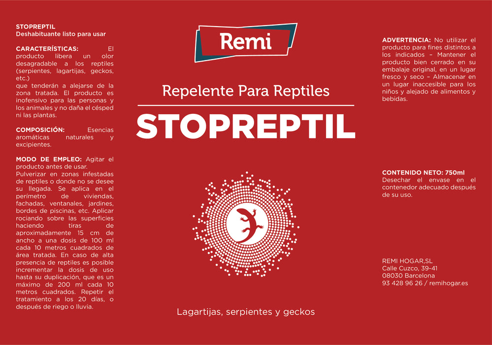 Stopreptil - Spray repelente natural de serpientes, lagartijas y salamanquesas 750 ml