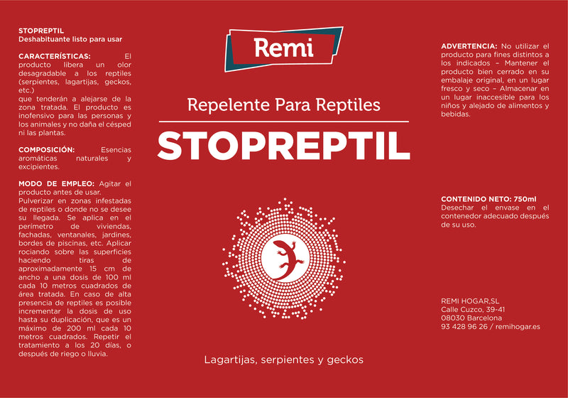 Repelente Reptiles Serpientes Lagartijas Salamanquesas - Remi Hogar
