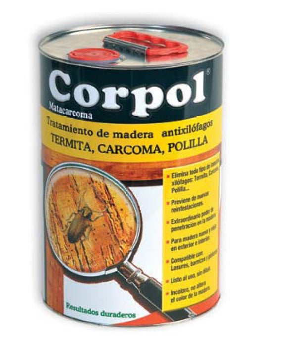 Matacarcoma para tratamiento insecticida en madera para termita y carcoma - Corpol
